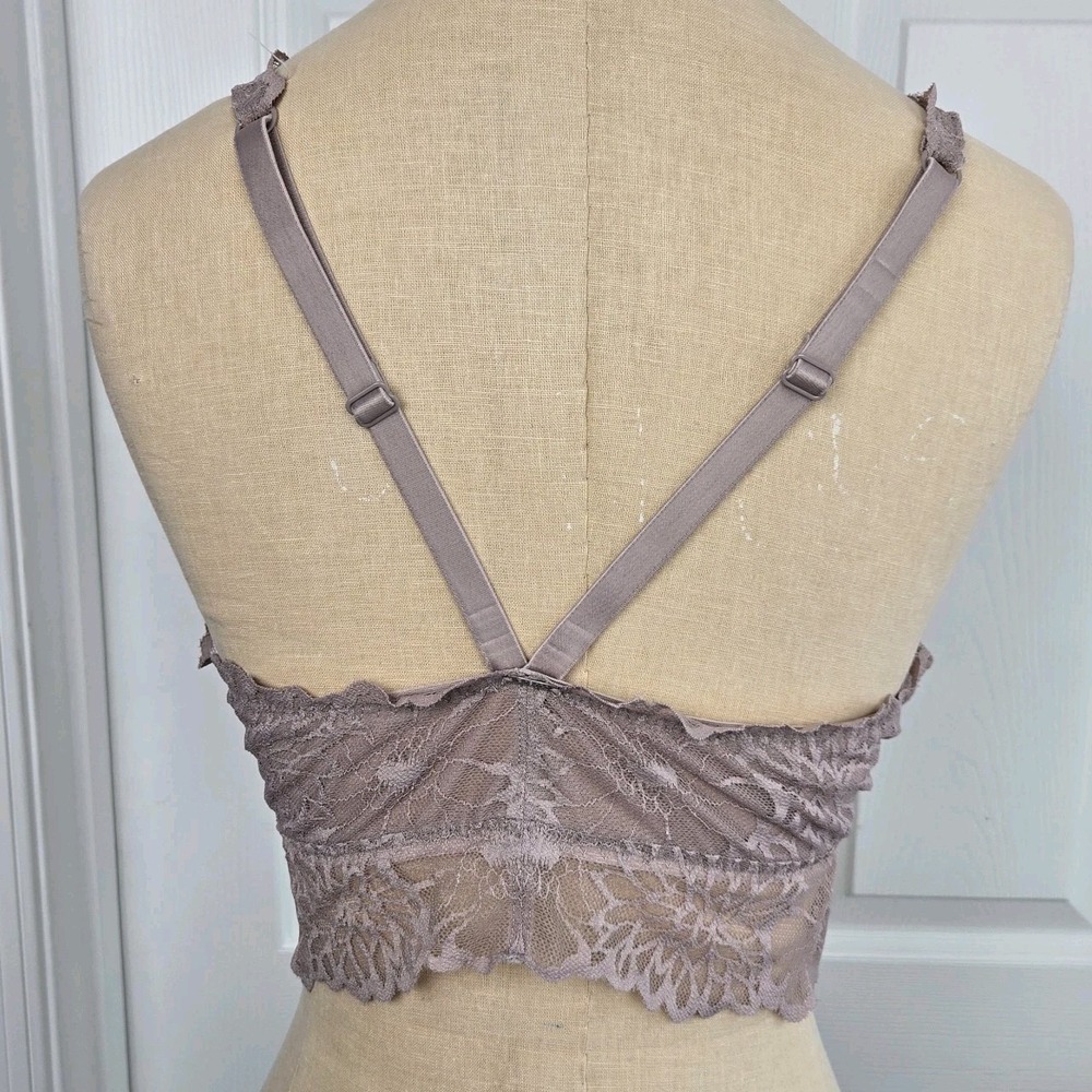 Victoria's Secret PINK Purple Lace Push-up Racerback Bralette Bra Size L‎ - Picture 2 of 8